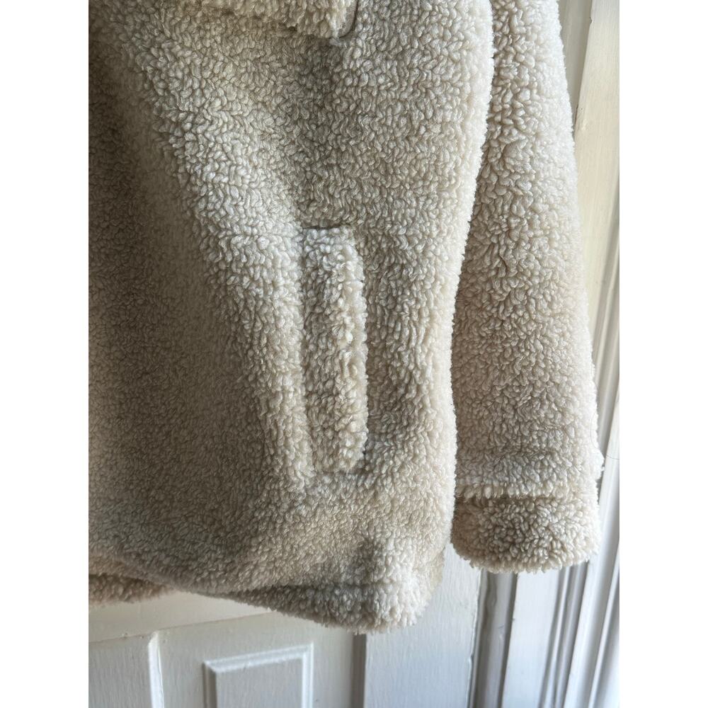 Thread & Supply Cream Sherpa Teddy Fleece Jacket Shacket Size Medium - Picture 6 of 8